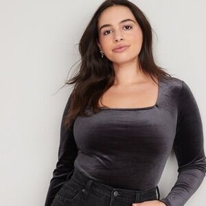 Old Navy Square-Neck Velvet Bodysuit